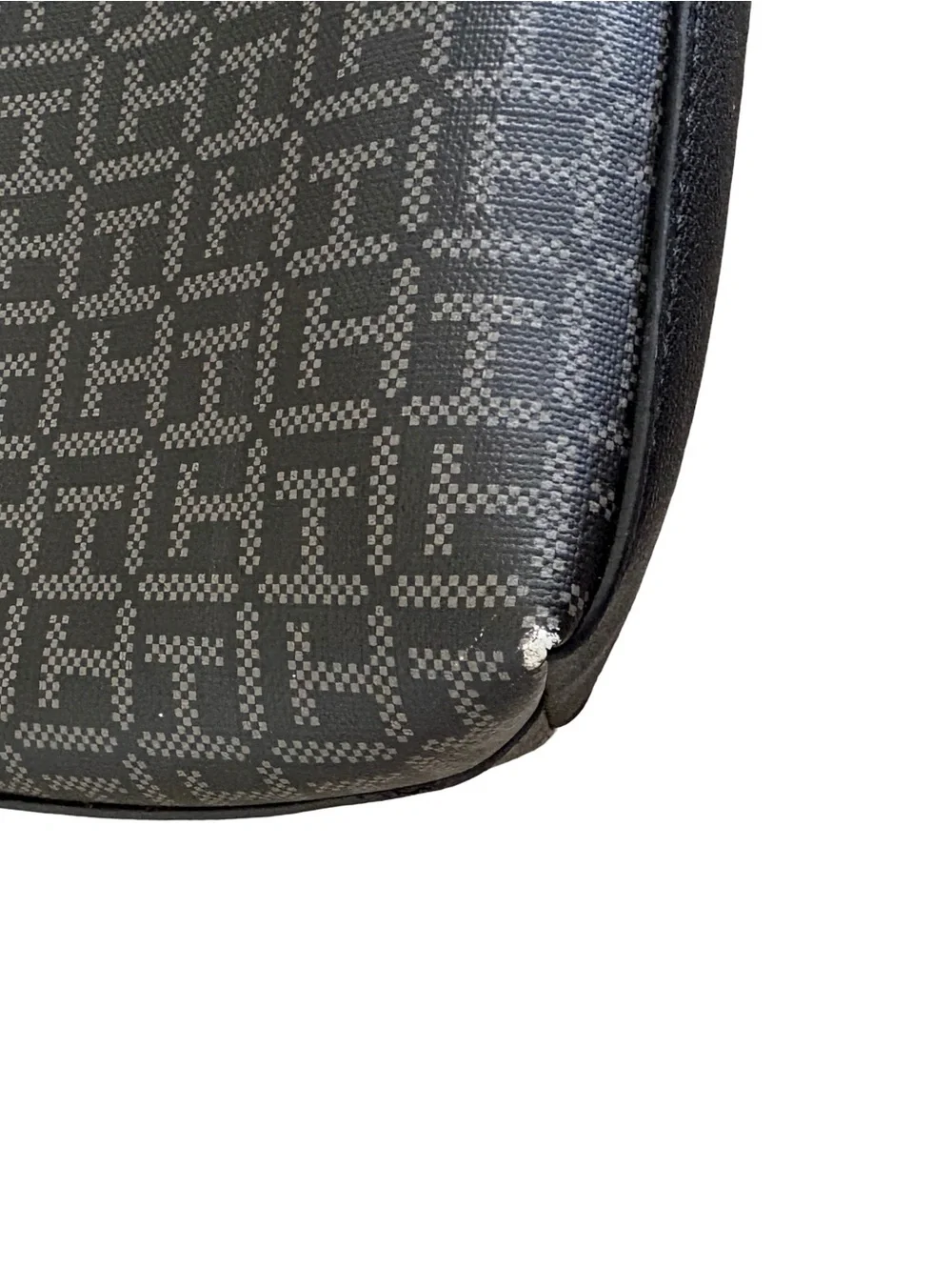 Tommy Hilfiger Branded Black Monogram Crossbody Bag with Gold Hardware
